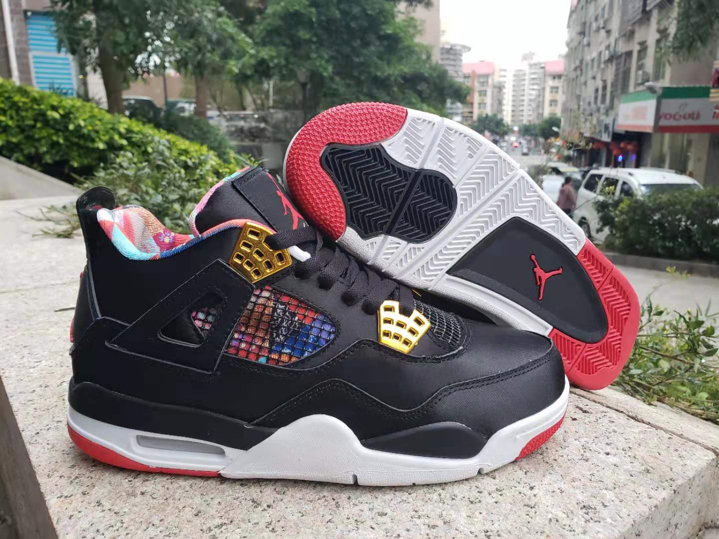 Air Jordan 4 CNY of 2019 Black Gold Red Shoes